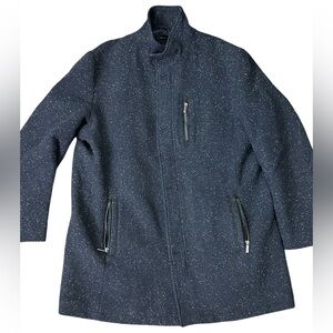 One Like No Other Tweed Wool Mens coat XXL Navy Blue  jacket